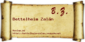 Bettelheim Zalán névjegykártya